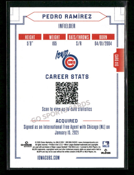 2026 Iowa Cubs Pedro Ramirez