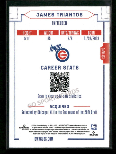 2026 Iowa Cubs James Triantos