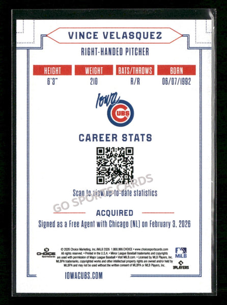 2026 Iowa Cubs Vince Velasquez