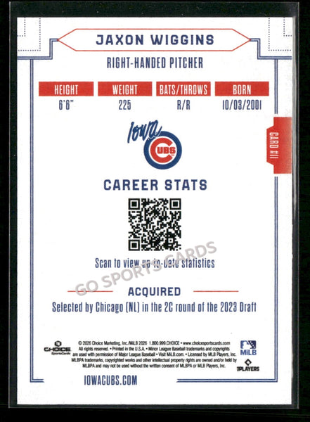 2026 Iowa Cubs Jaxon Wiggins