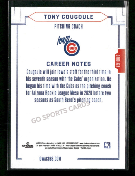 2026 Iowa Cubs Tony Cougoule
