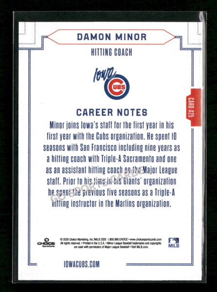 2026 Iowa Cubs Damon Minor