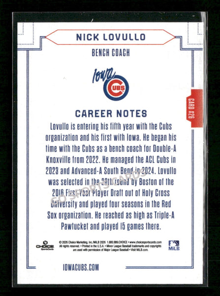 2026 Iowa Cubs Nick Lovullo