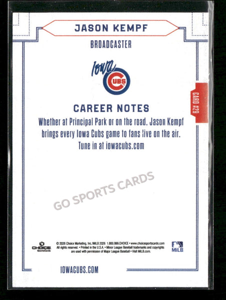 2026 Iowa Cubs Jason Kempf