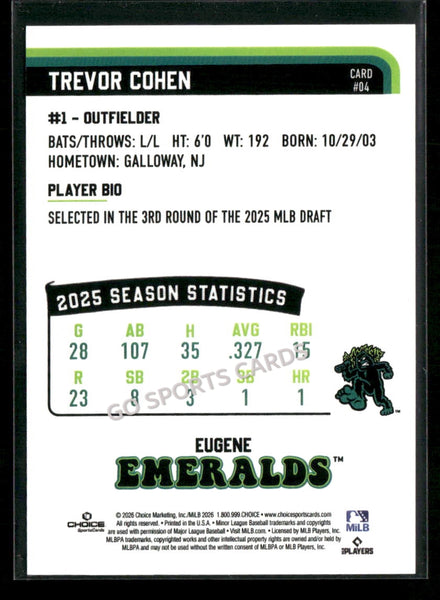 2026 Eugene Emeralds Trevor Cohen