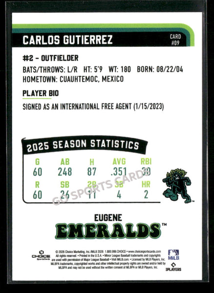 2026 Eugene Emeralds Carlos Gutierrez