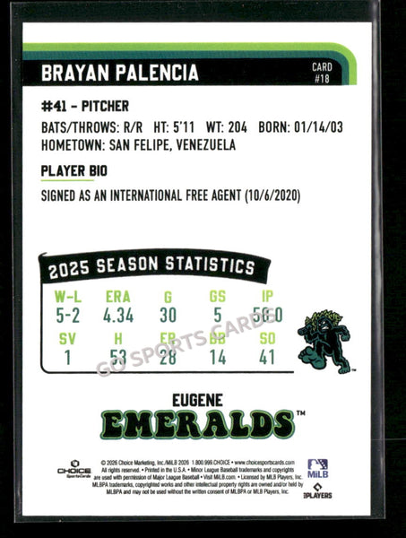 2026 Eugene Emeralds Brayan Palencia
