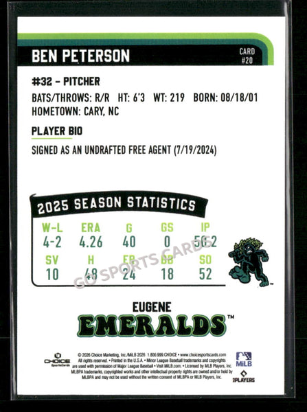 2026 Eugene Emeralds Ben Peterson
