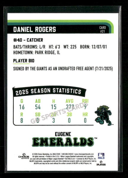 2026 Eugene Emeralds Daniel Rogers