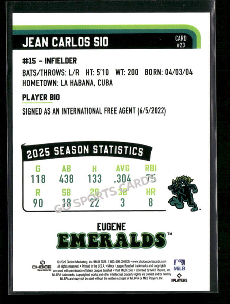 2026 Eugene Emeralds Jean Carlos Sio