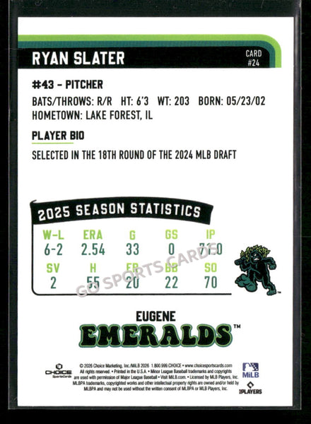 2026 Eugene Emeralds Ryan Slater