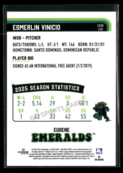 2026 Eugene Emeralds Esmerlin Vinicio