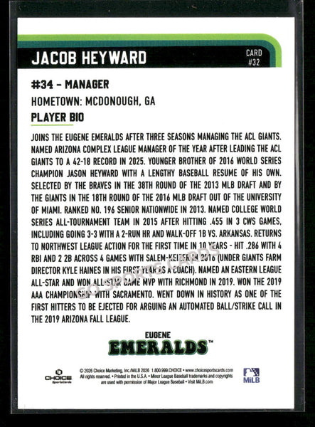 2026 Eugene Emeralds Jacob Heyward