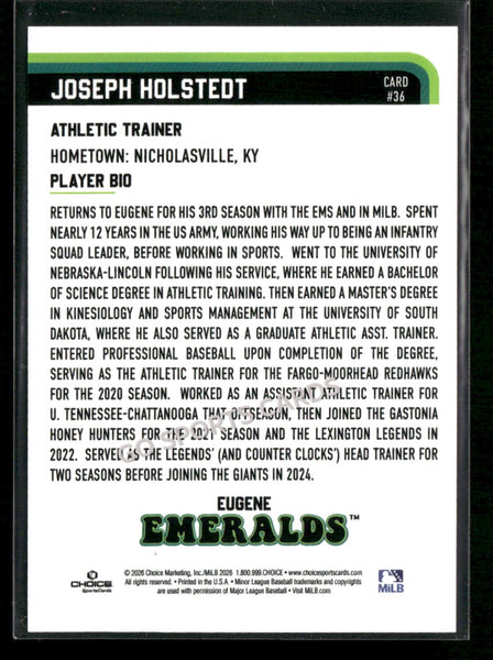 2026 Eugene Emeralds Joseph Holstedt
