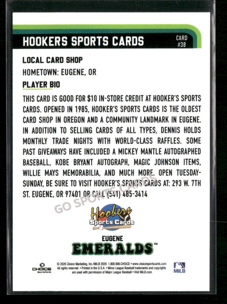 2026 Eugene Emeralds Hookers Sports Cards