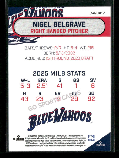 2026 Pensacola Blue Wahoos Nigel Belgrave