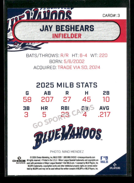 2026 Pensacola Blue Wahoos Jay Beshears