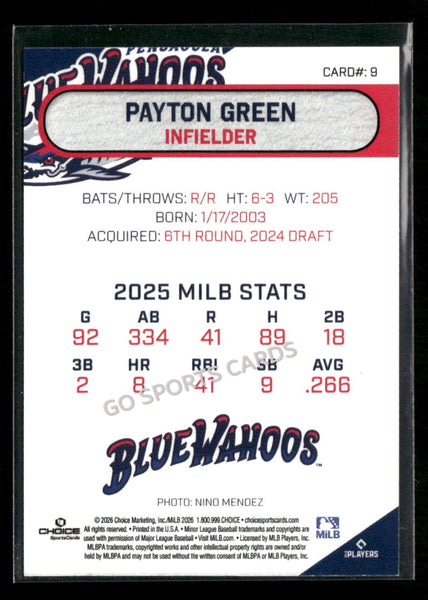 2026 Pensacola Blue Wahoos Payton Green