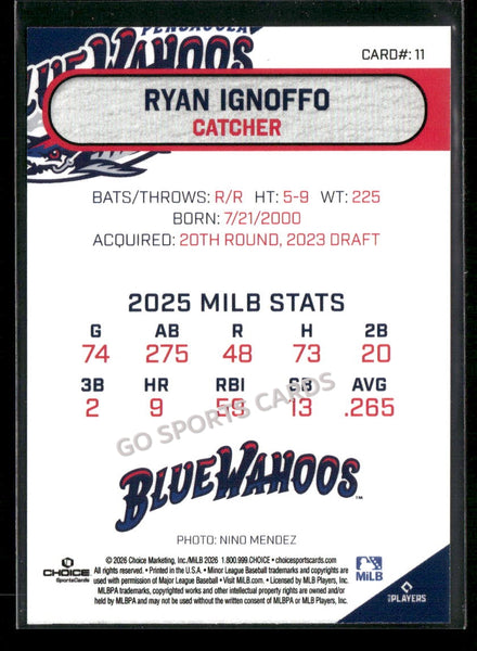 2026 Pensacola Blue Wahoos Ryan Ignoffo