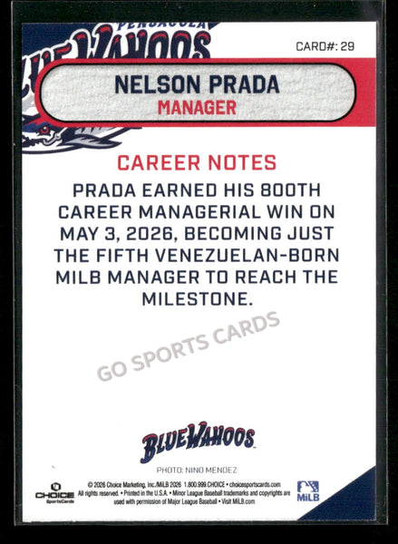2026 Pensacola Blue Wahoos Nelson Prada