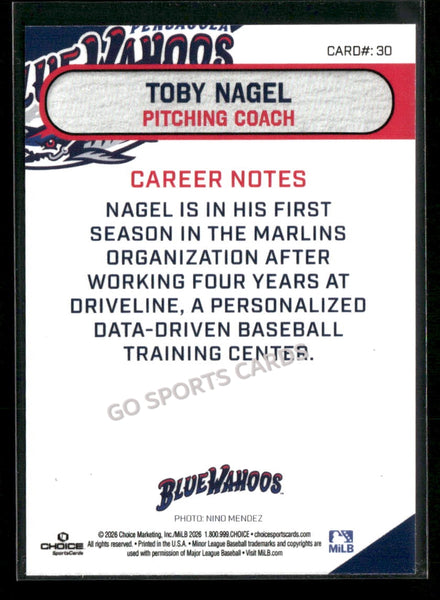 2026 Pensacola Blue Wahoos Toby Nagel