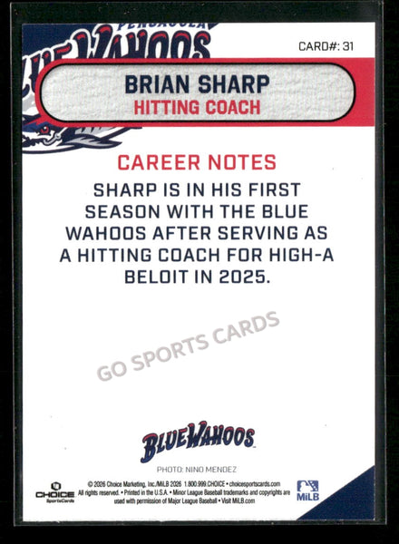 2026 Pensacola Blue Wahoos Brian Sharp