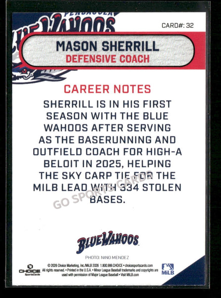 2026 Pensacola Blue Wahoos Mason Sherrill
