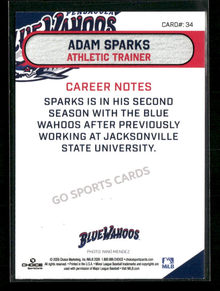 2026 Pensacola Blue Wahoos Adam Sparks