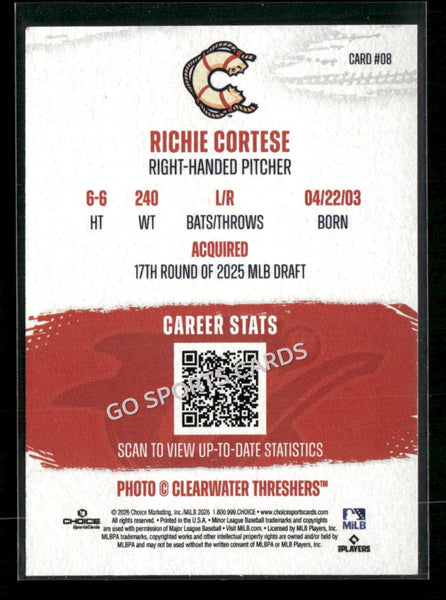2026 Clearwater Threshers Richie Cortese
