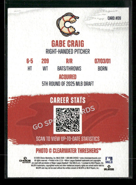 2026 Clearwater Threshers Gabe Craig