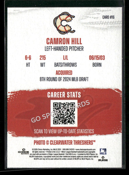 2026 Clearwater Threshers Camron Hill