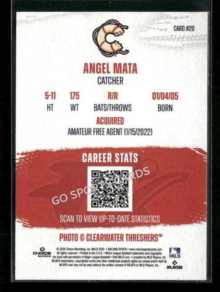 2026 Clearwater Threshers Angel Mata