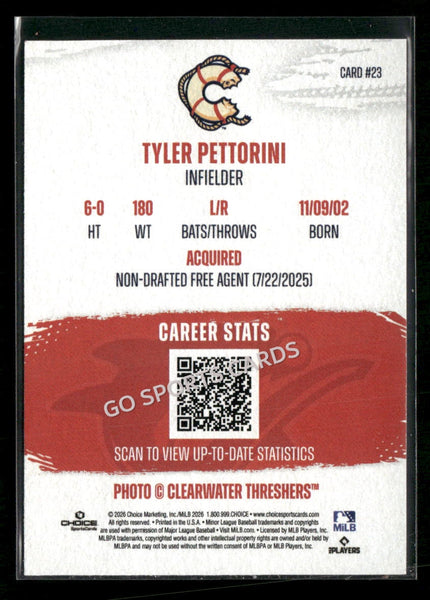 2026 Clearwater Threshers Tyler Pettorini
