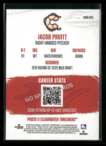 2026 Clearwater Threshers Jacob Pruitt