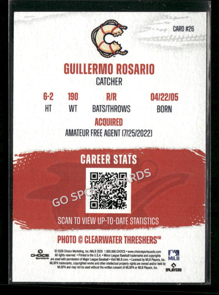 2026 Clearwater Threshers Guillermo Rosario