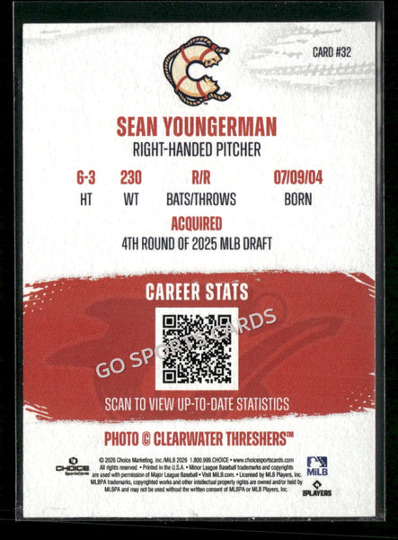 2026 Clearwater Threshers Sean Youngerman