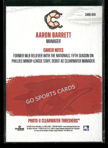 2026 Clearwater Threshers Aaron Barrett