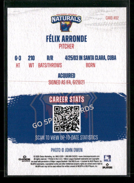 2026 Northwest Arkansas Naturals Felix Arronde