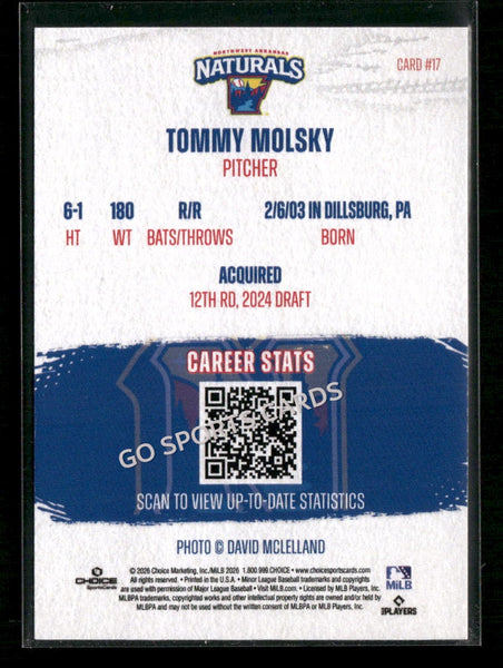 2026 Northwest Arkansas Naturals Tommy Molsky