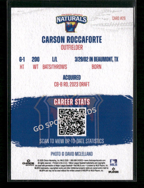 2026 Northwest Arkansas Naturals Carson Roccaforte