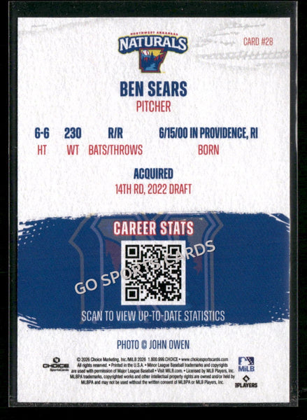 2026 Northwest Arkansas Naturals Ben Sears