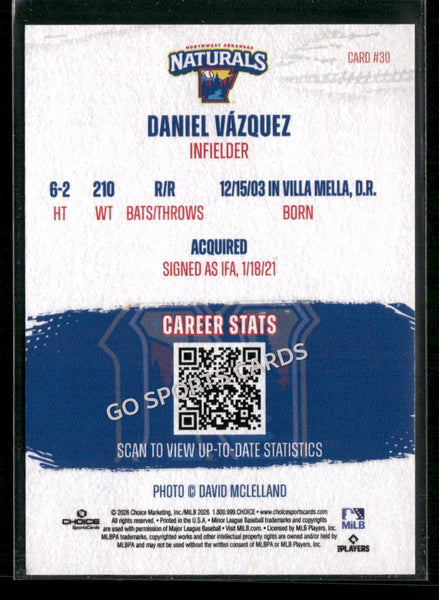 2026 Northwest Arkansas Naturals Daniel Vazquez