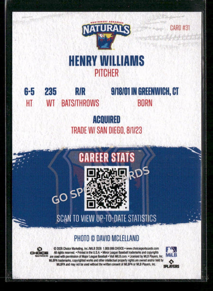 2026 Northwest Arkansas Naturals Henry Williams