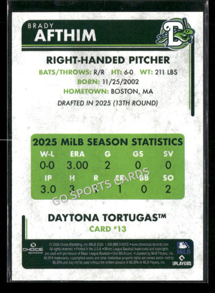 2026 Daytona Tortugas Brady Afthim