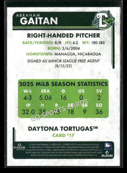 2026 Daytona Tortugas Abraham Gaitan