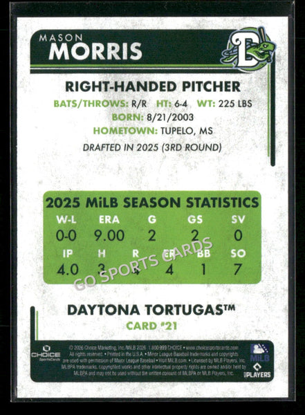 2026 Daytona Tortugas Mason Morris