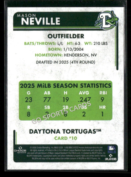 2026 Daytona Tortugas Mason Neville