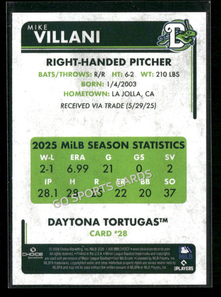 2026 Daytona Tortugas Mike Villani