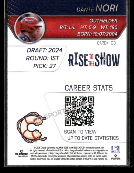 2026 Clearwater Threshers Rise To The Show Top Prospects Dante Nori