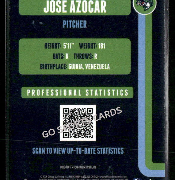 2026 Gwinnett Stripers Jose Azocar